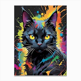 Black Cat Painting Canvas Print