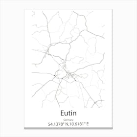 Eutin,Germany Minimalist Map Canvas Print