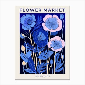 Blue Flower Market Poster Lisianthus 4 Canvas Print