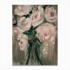 White Flowers in vase Canvas Print