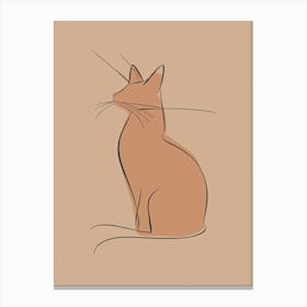 Cat - Boho, Line Art 8 Canvas Print