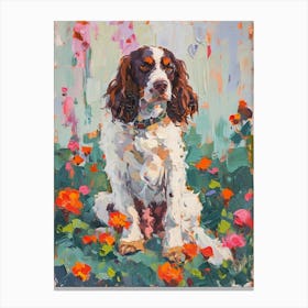 English Springer Spaniel Acrylic Painting 3 Canvas Print