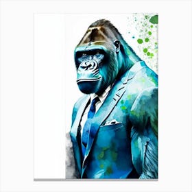 Gorilla In Suit Gorillas Mosaic Watercolour 2 Canvas Print