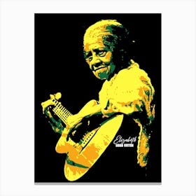 Elizabeth Cotten American Folk and Blues Musician Legend in Colorful art Canvas Print