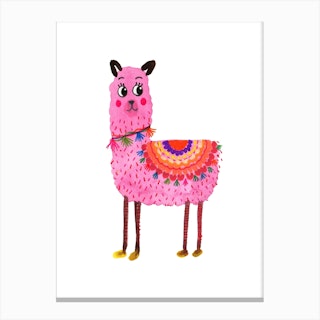 Fun Llama Nursery Canvas Print