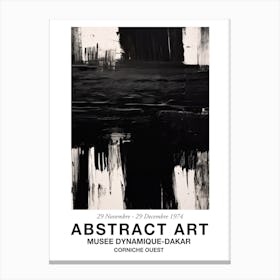 Black Brush Strokes Abstract 1 Exhibition Poster Canvas Print