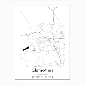 Glenrothes,United Kingdom Minimalist Map Canvas Print