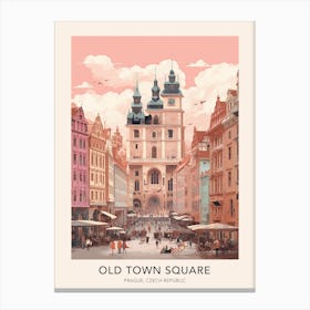 The Old Town Square Prague Czech Republic Travel Poster Canvas Print