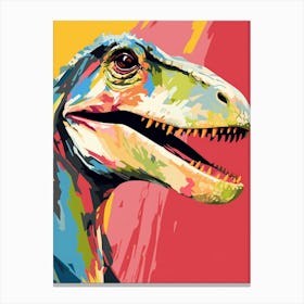 Colourful Dinosaur Deinonychus 1 Canvas Print