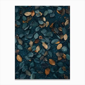 Autumn Leaves On Water Canvas Print