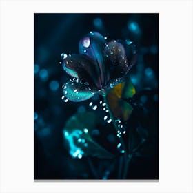 Dark Blue Flower Canvas Print