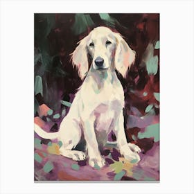 A Afghan Hound Dog Painting, Impressionist 2 Canvas Print