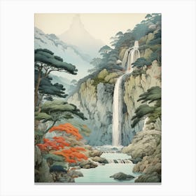 Nachi Falls In Wakayama, Ukiyo E Drawing 3 Canvas Print