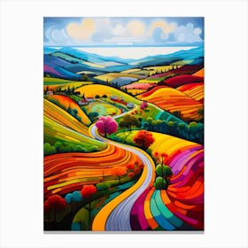 English Countryside Bright Colors Canvas Print