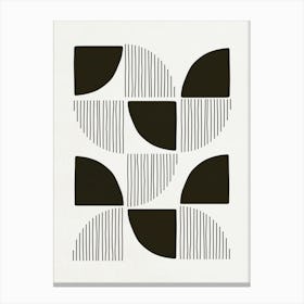 Shapes and Lines - Black 05 Canvas Print