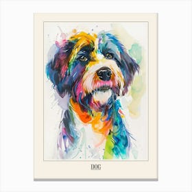 Dog Colourful Watercolour 1 Poster Canvas Print