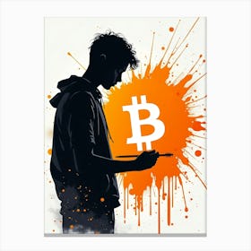 Bitcoin Painting Artist Canvas Print