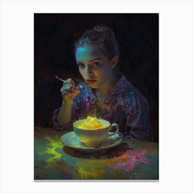 'The Girl At The Table' Canvas Print