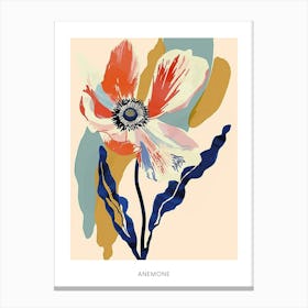 Colourful Flower Illustration Poster Anemone 1 Canvas Print