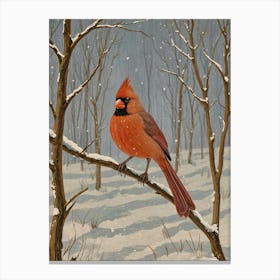 Cardinal In Snow no1 Canvas Print