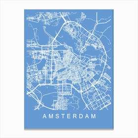 Amsterdam Map Blueprint Canvas Print