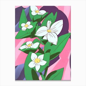 White Flowers anime style II Canvas Print