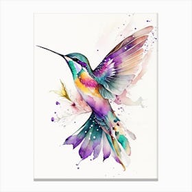 Hummingbird Patterns Cute Neon Canvas Print