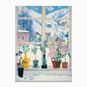 The Windowsill Of Aosta   Italy Snow Inspired By Matisse 1 Canvas Print