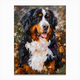 Burnese Mountain Dog Acrylic Painting 4 Canvas Print