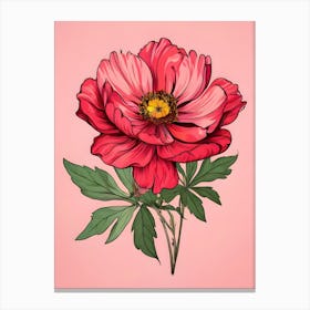 Pink Peony 2 Canvas Print