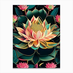 Lotus Flower Pattern Fauvism Matisse 4 Canvas Print