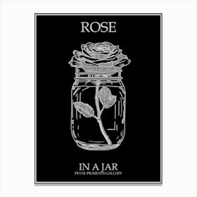 Rose In A Jar Line Drawing 3 Poster Inverted Canvas Print
