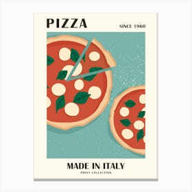 Pizza Italy, Food art, Retro poster Canvas Print