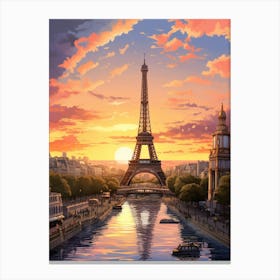 Paris Pixel Art 1 Canvas Print