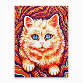 Louis Wain Kaleidoscope Psychedelic Cat 2 Canvas Print