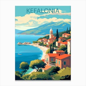 Kefalonia Greece travel poster Canvas Print