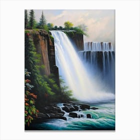 Niagara Falls Of The South, United States Peaceful Oil Art  Canvas Print