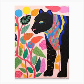 Maximalist Animal Painting Black Panther 2 Canvas Print