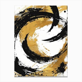 Gold And Black Abstract Painting 45 Canvas Print