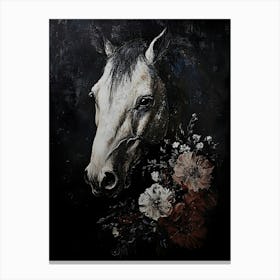 Horse With Flowers Canvas Print