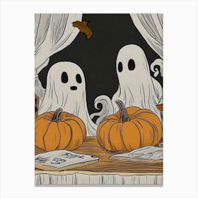 Ghosts On A Table Canvas Print