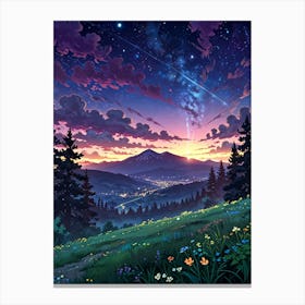 Night Sky Anime aesthetic 41 Canvas Print