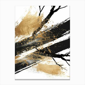 Gold Brushstrokes Canvas Print 2 Canvas Print