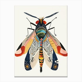 Colourful Insect Illustration Fly 5 Canvas Print