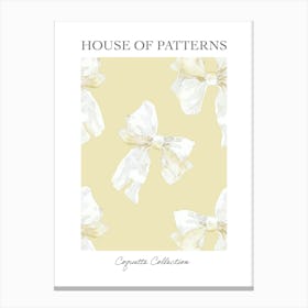 Yellow Coquette Bows 1 Pattern Poster Canvas Print
