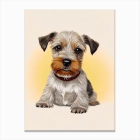 Cesky Terrier Illustration dog Canvas Print