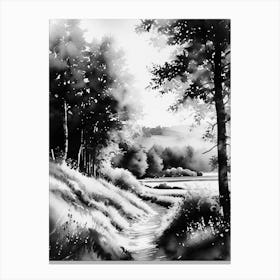 Black And White Landscape Painting 2 Canvas Print