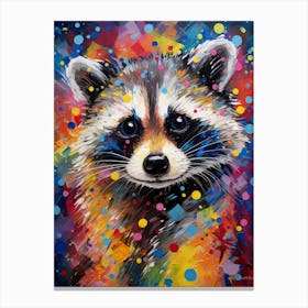 A Baby Raccoon Vibrant Paint Splash 2 Canvas Print