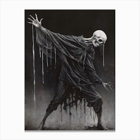 Dance With Death Skeleton Painting (40) Canvas Print