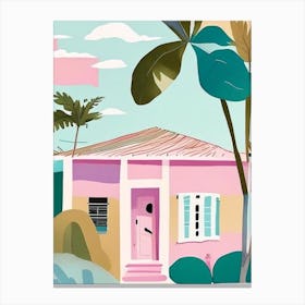 Little Cayman Cayman Islands Muted Pastel Tropical Destination Canvas Print